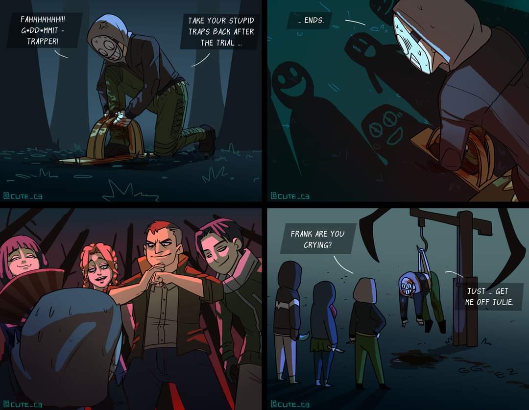 Leftofwest's tweet photo. Those survivor faces tho
#dbd #DeadbyDaylight https://t.co/RsyhTL3uKW