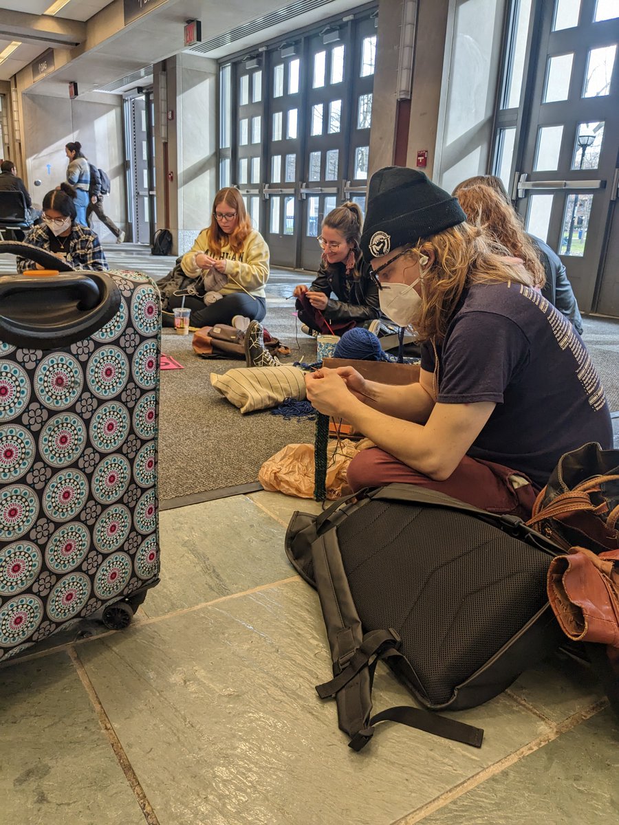 geo3550's tweet photo. Our first Haven Hall knit-in was a great success - so much solidarity, so much crafting! Thank you to @yeagersa for leading the event - we hope to do more! https://t.co/DXo2mMjLQ0