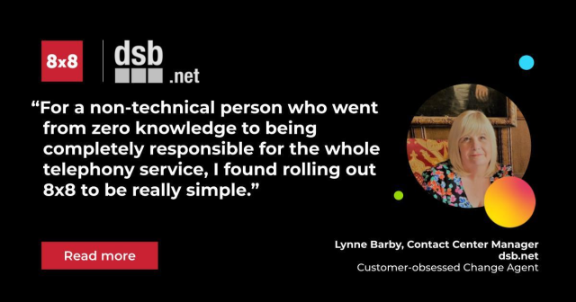 UCMaxine's tweet photo. Meet customer-obsessed change agent Lynne Barby, Contact Center Manager at https://t.co/JxMgmnoWat. Read her story and learn how @8x8 helps businesses like https://t.co/JxMgmnoWat to ensure top-of-the-line #customerexperiences.... https://t.co/v2mV1S46T7 https://t.co/wP9Kxbl9DE