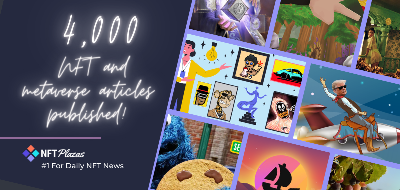 NFTPlazas's tweet image. Our team wrote and published our 4,000th news article this week!
We've delivered daily #NFT and #Metaverse news to the community since 2018 and we'll continue to do that for the next 4,000 + to come!