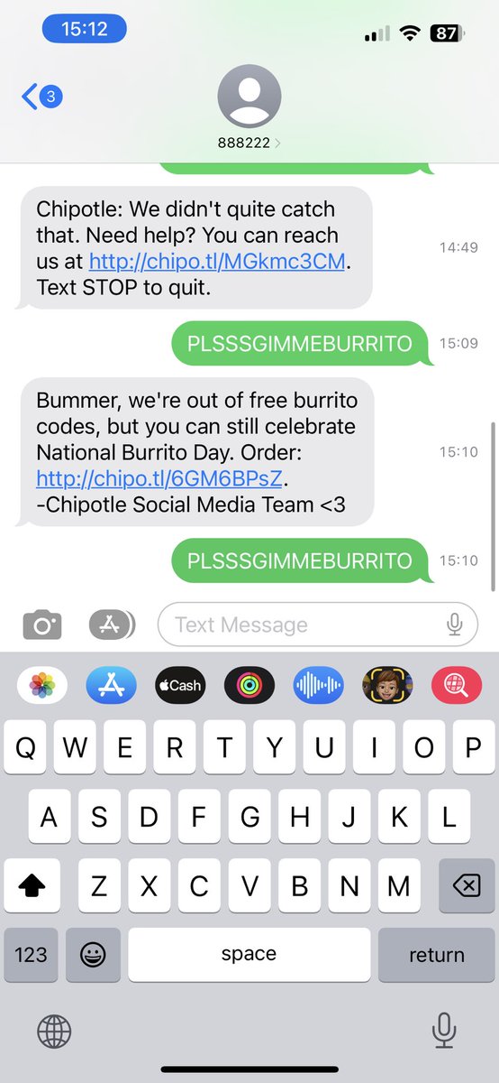 LilyPatterson5's tweet photo. @ChipotleTweets How is this even possible was I too fast?? https://t.co/78kC0c6vH9