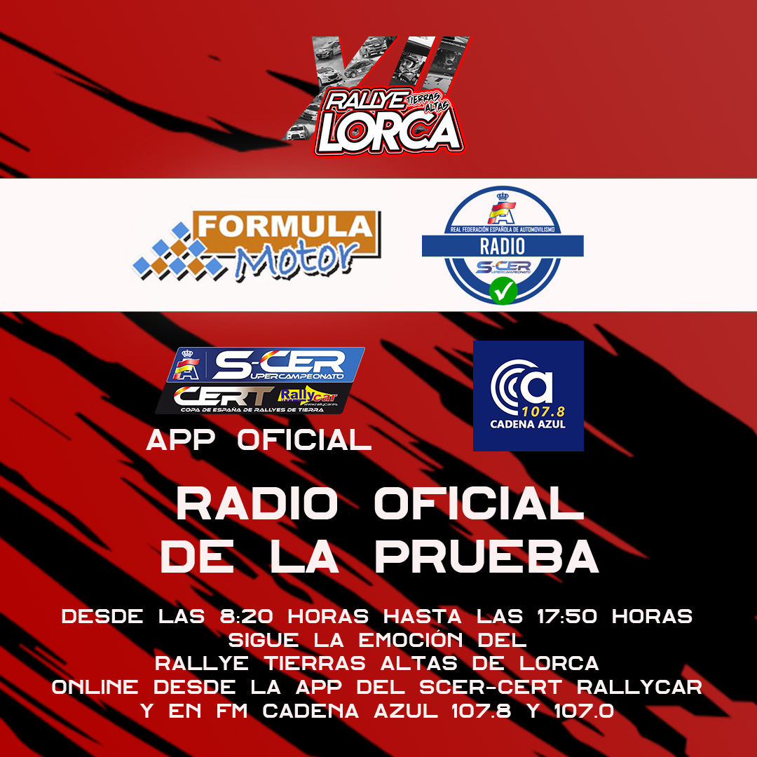 RTierrasAltas's tweet photo. 📌 ¿Cómo seguir la prueba a través de la radio 📻oficial? Con @formulamotortw 🎙

Recordad que podéis escuchar la radio a través de la APP del @SuperCER_RFEDA y de la @CERT_Rallycar así como a través de @CA107deportes en el 107.8 y 107.0 FM https://t.co/L8mVcIvEi2