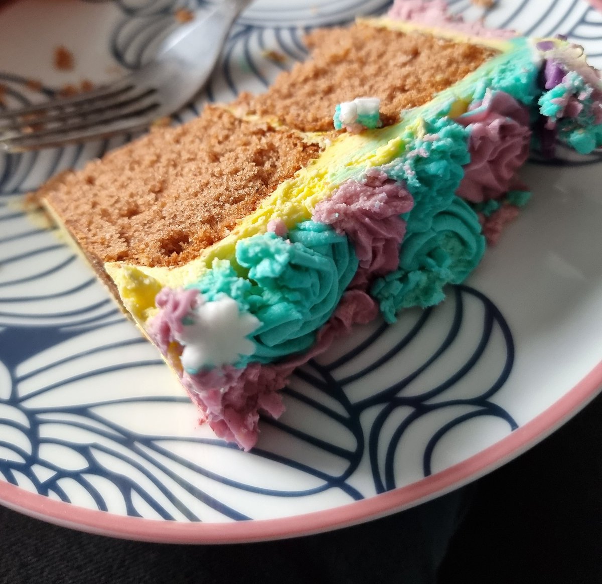 stacyleanne12's tweet photo. Delicious, even if i do say so myself. 😍 xx #birthdaycake #baking #chocolatesponge #buttercream #fondant #yellow #purple #turquoise #motherhood #ingredients https://t.co/g40gtWMFct