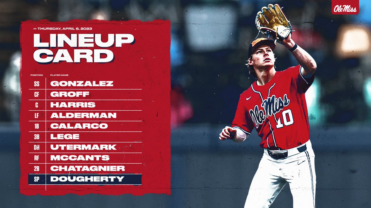 Lineup for game one vs Arkansas #HottyToddy #PackSwayze