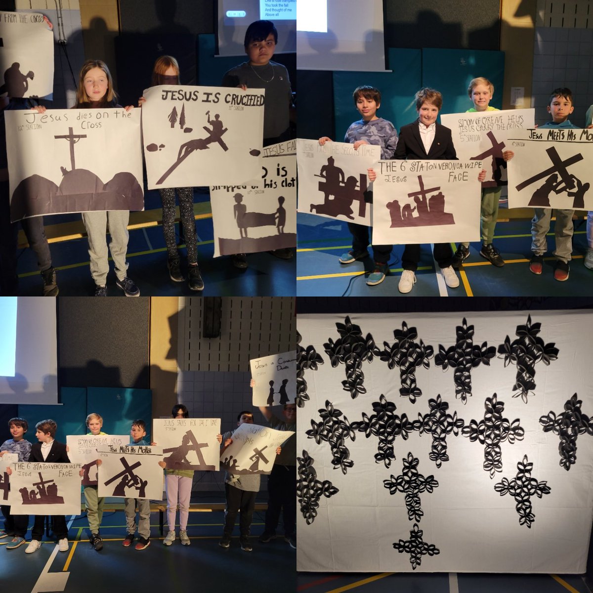 StElizabethCS1's tweet photo. St. ELIZABETH Eagles celebrate Holy Thursday as they prayed the Stations of the Cross. https://t.co/aCmI2JRnMf