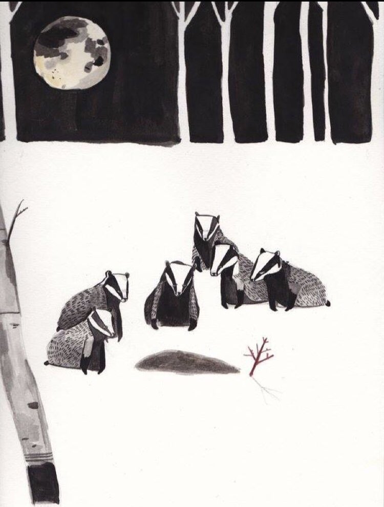 The Badger Funeral, by Dick Vincent. According to ancient lore badgers bury their dead in an almost ritualistic manner, like a funeral. The badgers themselves make sounds akin to human weeping around the body of their dead brethren. #FaustianFriday #GothicSpring