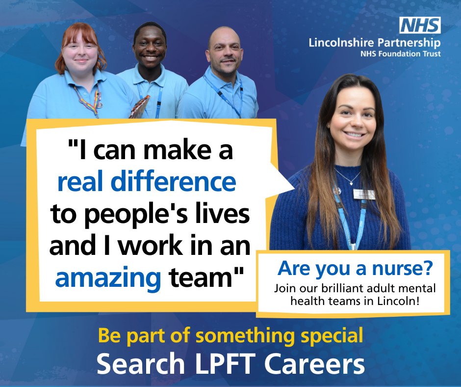We're recruiting for #nurses to join our #mentalhealth inpatient wards in #Lincoln and #Boston. Fancy joining us? Find out more here: lpft.nhs.uk/jobs