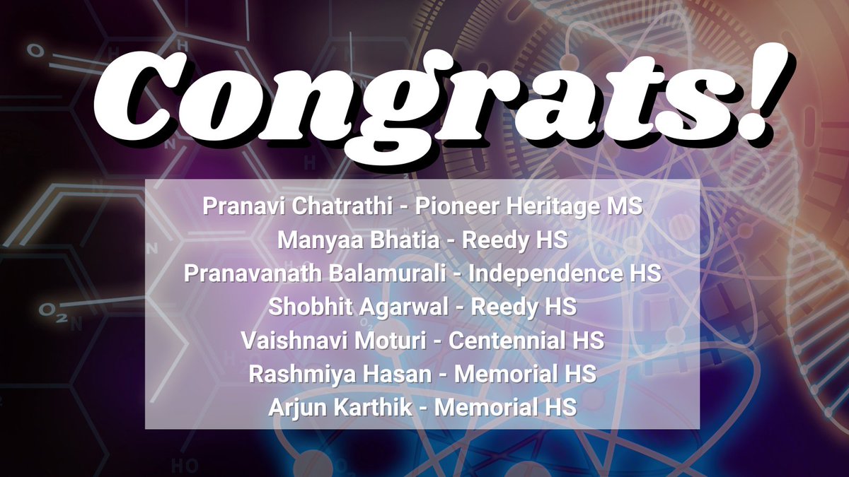 We're proud to recognize the seven FISD students who placed at the Texas State Science Engineering Fair! #FISDMadetoShine