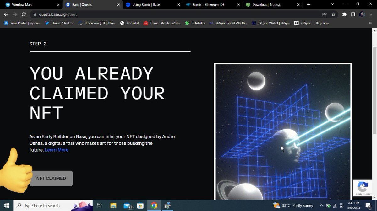 -Now paste the smart contact address you copied.

-Click on Verify transition &amp; Continue.
-Click on Mint NFT.

&amp; That's all !!.. 👍☺️

Please feel free to 💟 Like &amp; 🔄Retweet for others &amp; don't forget to follow me for more!!.. new thread coming up tomorrow morning 👀