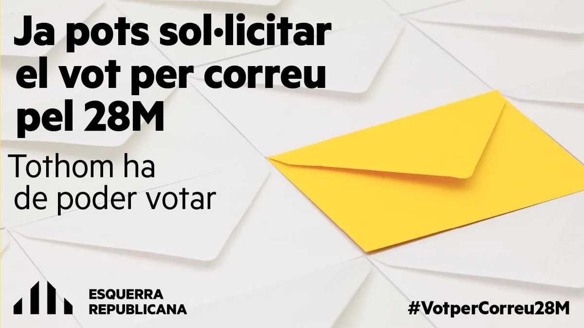 JuntsPerCalaf's tweet photo. 🗳️ Tothom ha de poder votar a les eleccions municipals del 28M

✉️ T'expliquem quin és el procediment per votar per correu. Que ningú es quedi sense poder votar!

#VotperCorreu28M https://t.co/j4zoLgfBGp