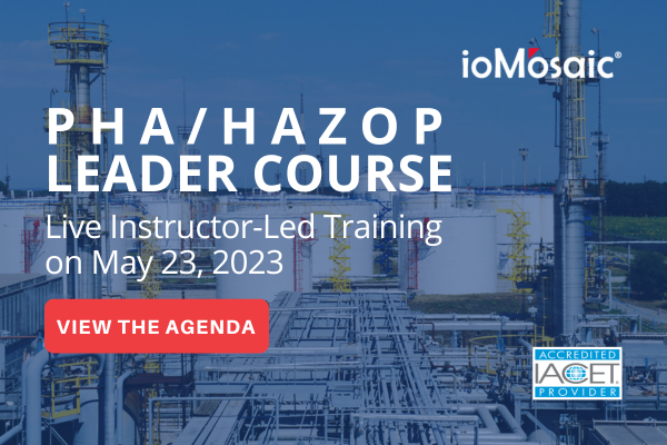 ioMosaic's tweet image. Learn how to run a quality process hazard analysis study using industry methodologies such as HAZOP, FMEA, What If, Checklist, and more at a live instructor-led workshop. Register early and save 10%! bit.ly/3XdTbve
#processsafetytraining #virtual #workshop