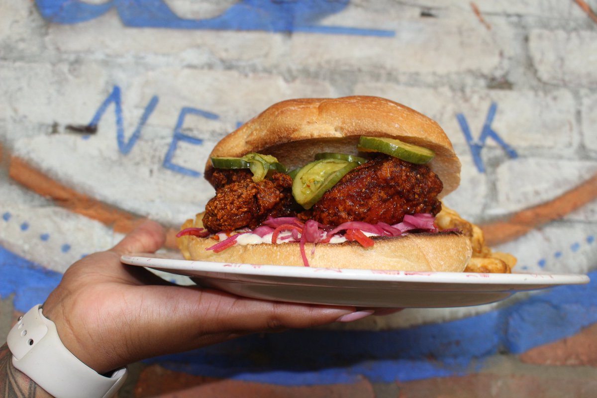 Want to spice up your chicken sandwich? You can count on us.

#marcusbpnewark #downtownnewark #chickensandwich #spicy #hotsauce #ranch #pickeldslaw #deliciousfood #foodie #njfoodie