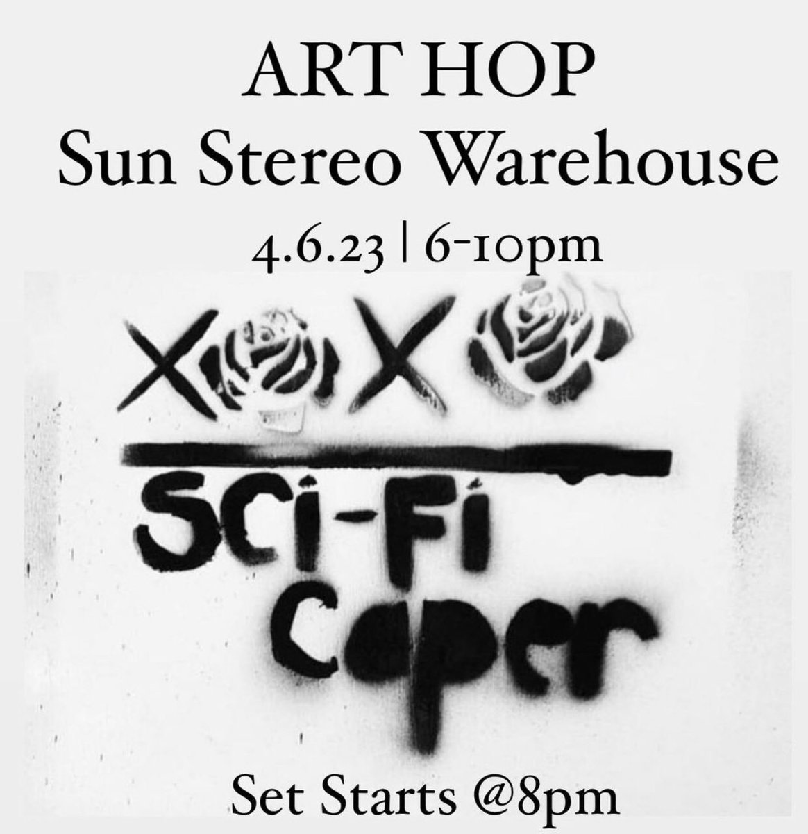 SciFiCaper's tweet photo. Tonight! Arthop! Downtown!Sun Stereo Warehouse! Come hang! https://t.co/ehHZZCIaig