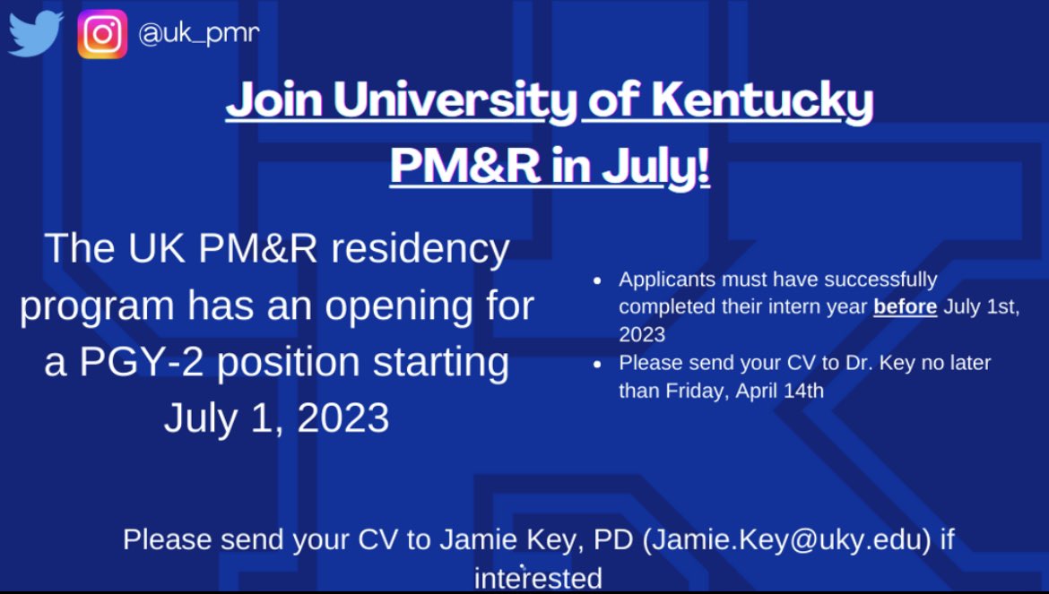 University of Kentucky PM&R tweet media