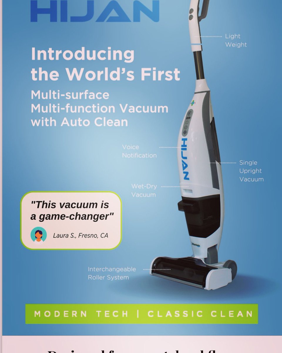 Design for carpets, hard floors, upholstery, and so much more. The Hijan Whirlspin MM15 see the difference, feel the difference. hijantech.com 
@hijantech @hijan #floorcleaning #floorcare #cleaning #vacuuming #carpetcleaning #upholsterycleaning #cleaningtechnology