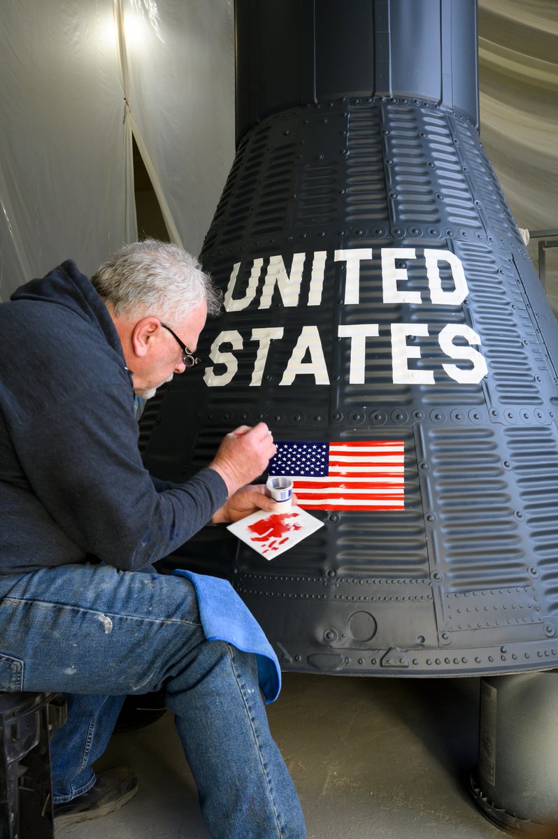 AFmuseum's tweet image. Check out recent photos of an Atlas rocket and Mercury Capsule in restoration at Thomarios in Copley Ohio! Plans call for this artifact to go on display in the Missile Gallery.
 #spacegeek