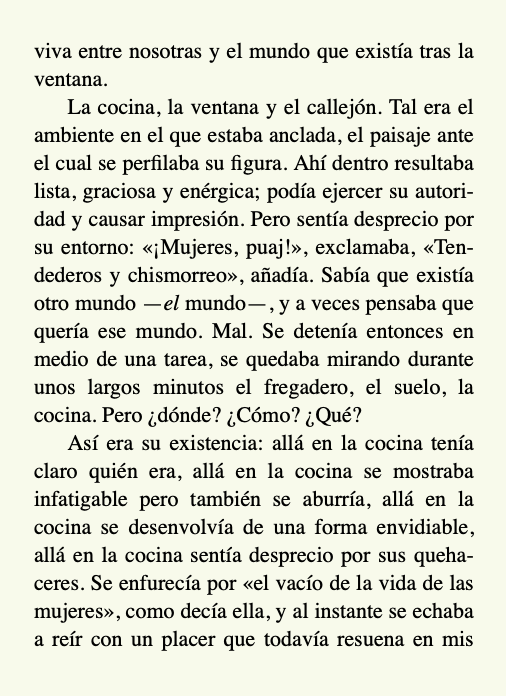 Gornick, una mujer madura, camina con su madre, ya anciana, por las calles de Manhattan, y en el transcurso de esos paseos llenos de reproches, de recuerdos y complicidades, va desgranando el relato de la lucha de una hija por encontrar su propio lugar en el mundo.