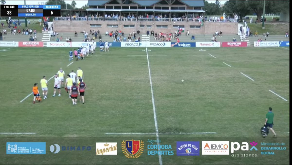 deafrugby's tweet photo. 🏴󠁧󠁢󠁥󠁮󠁧󠁿🇦🇷 

England 38 - 5 Argentina 

A solid start to the tournament for our men’s squad 💪

#WDR7s https://t.co/ebRAIjySRU