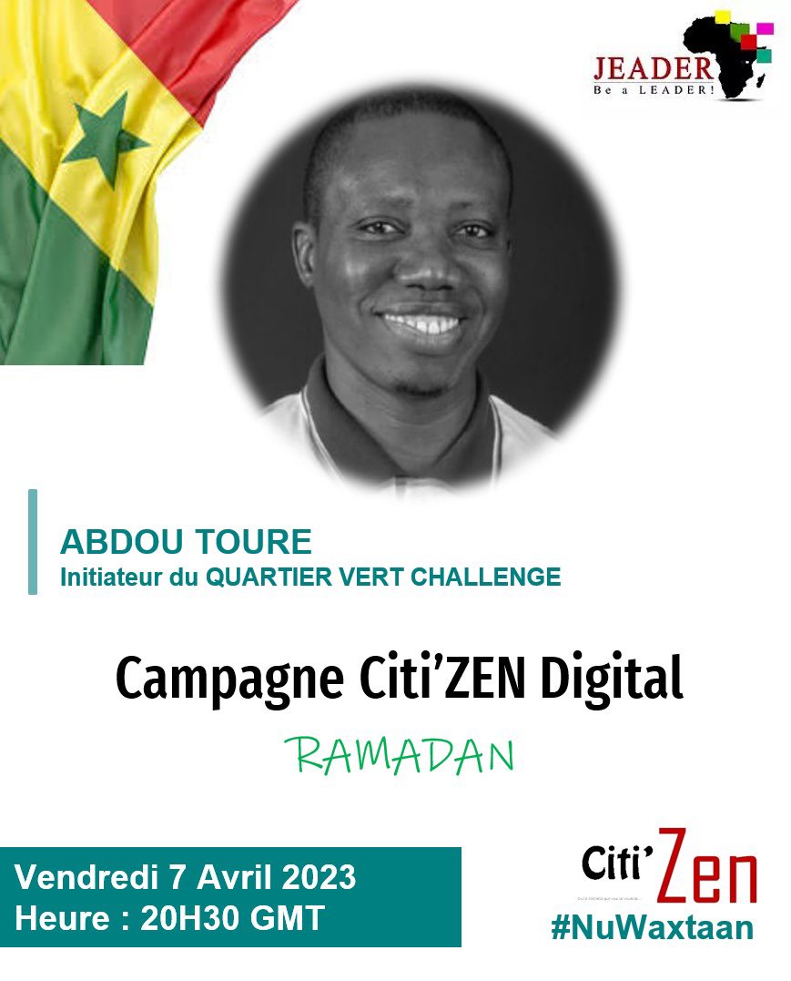 jeadercommunity's tweet photo. Être citoyen c'est aussi participer à l'amélioration de son cadre de vie. Venez découvrir le travail magnifique que fait M. @abdourami avec #QuartierVertChallenge.  #NuWaxtaan

A suivre demain a 20H30 https://t.co/3hMUUVFTR9 https://t.co/IClsMZ5Gw1