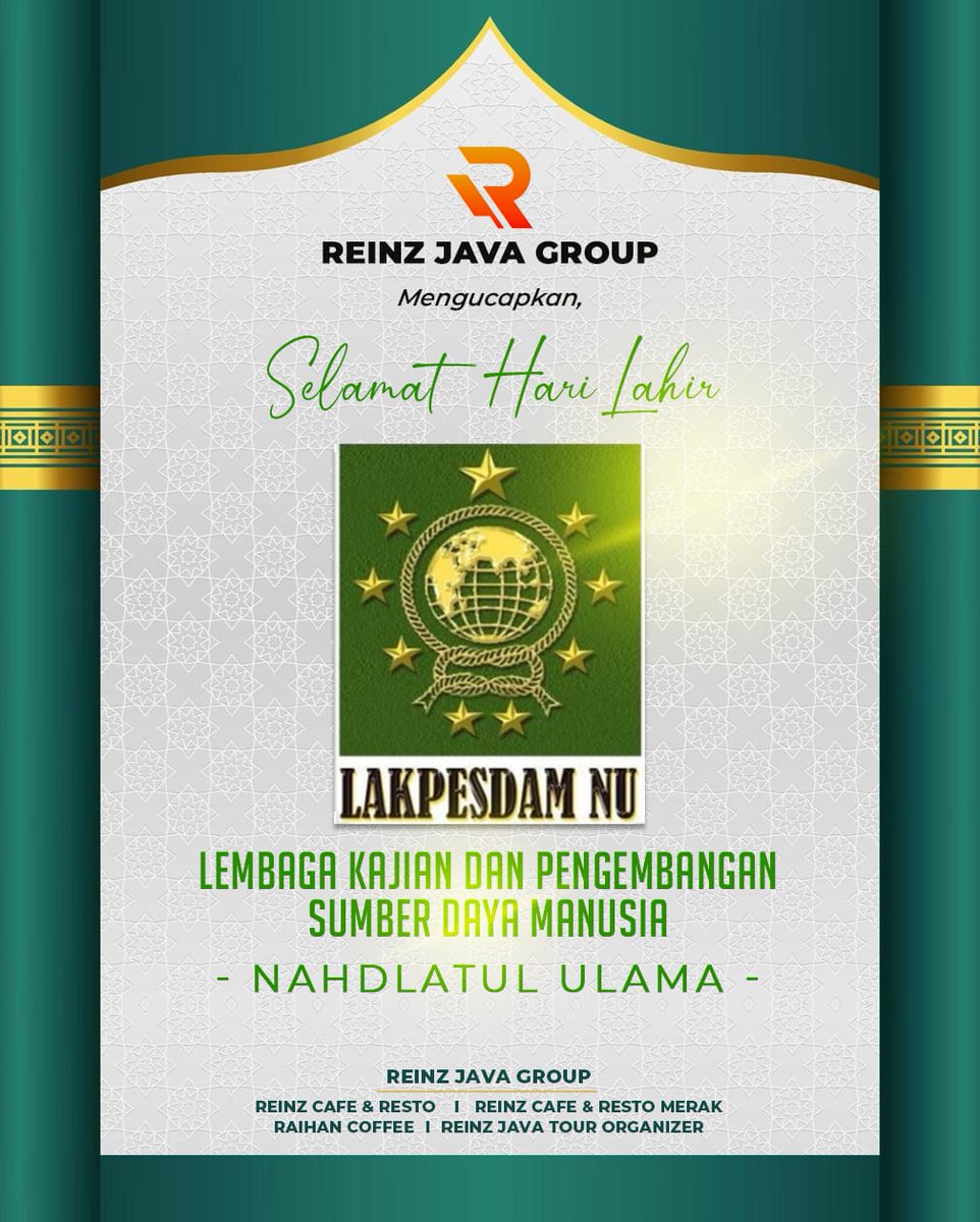 mnurihsan2903's tweet photo. Kepada Yth: @Lakpesdam_PBNU dihaturkan
مَبْرُوك أَلْفَ مَبْرُوك 
كُلُّ عَامٍ وَأَنْتَِ بِخَيْرٍ، وَعِيْدُ مِيْلَادِ سَعِيْد 
@Ubaidullah_Sdq 
@muzamilmahmud 
@nuojateng 
@nu_online https://t.co/N1A07HqKYX