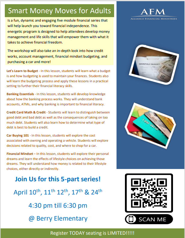 BerryWraparound's tweet image. The English sessions of this 5 day workshop open to the community.  Please register to reserve your spot, seating is limited and bring ID to be let into the building.  4:30pm - 6:30pm. See flyer for all the dates. @JamesBerryHISD @AF_Ministries @HISD_Wraparound @robertozamora