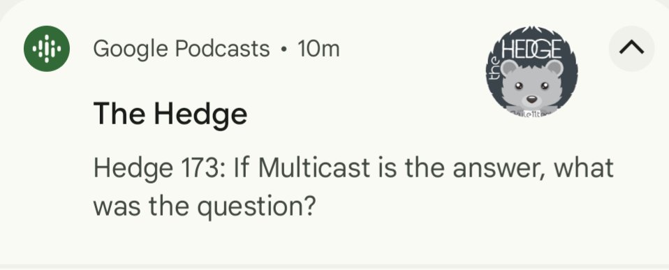 TimBertino's tweet image. Got this pop-up notification a bit ago. @rtggeek, I am intrigued and will be adding this one to my queue. #TheHedge #multicast.