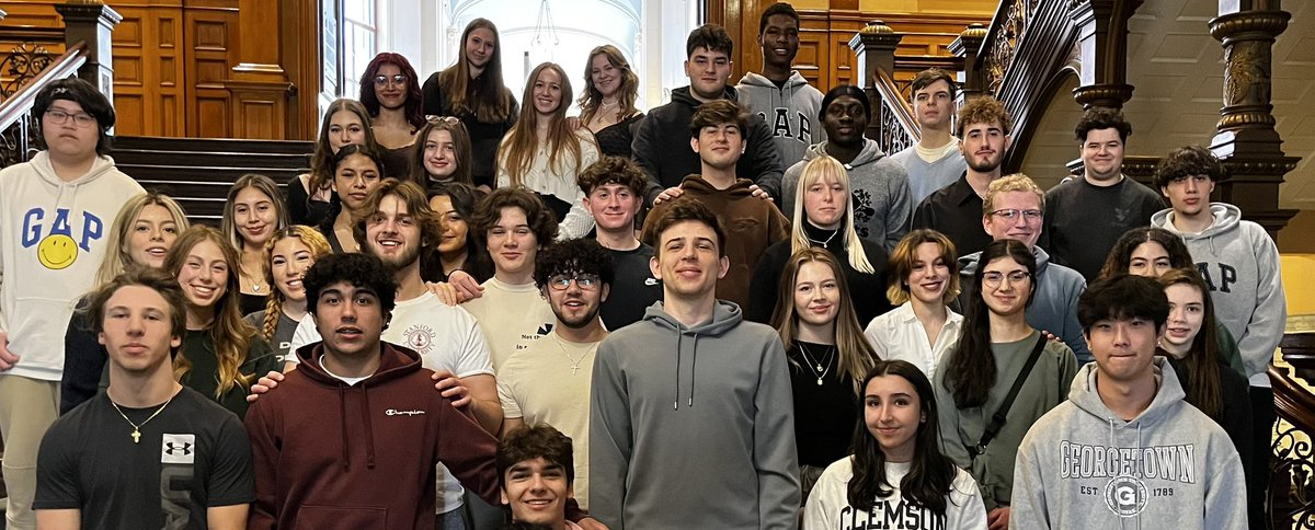 MPSJLaw's tweet photo. Grade 12s had a very memorable experience today at the Legislative Assembly. We met with the Premier, Ministers Lecce and Surma, and MPP Sabawy. They even got a shout out during question period and the house gave us a nice ovation for attending. https://t.co/KsRA3FllwZ