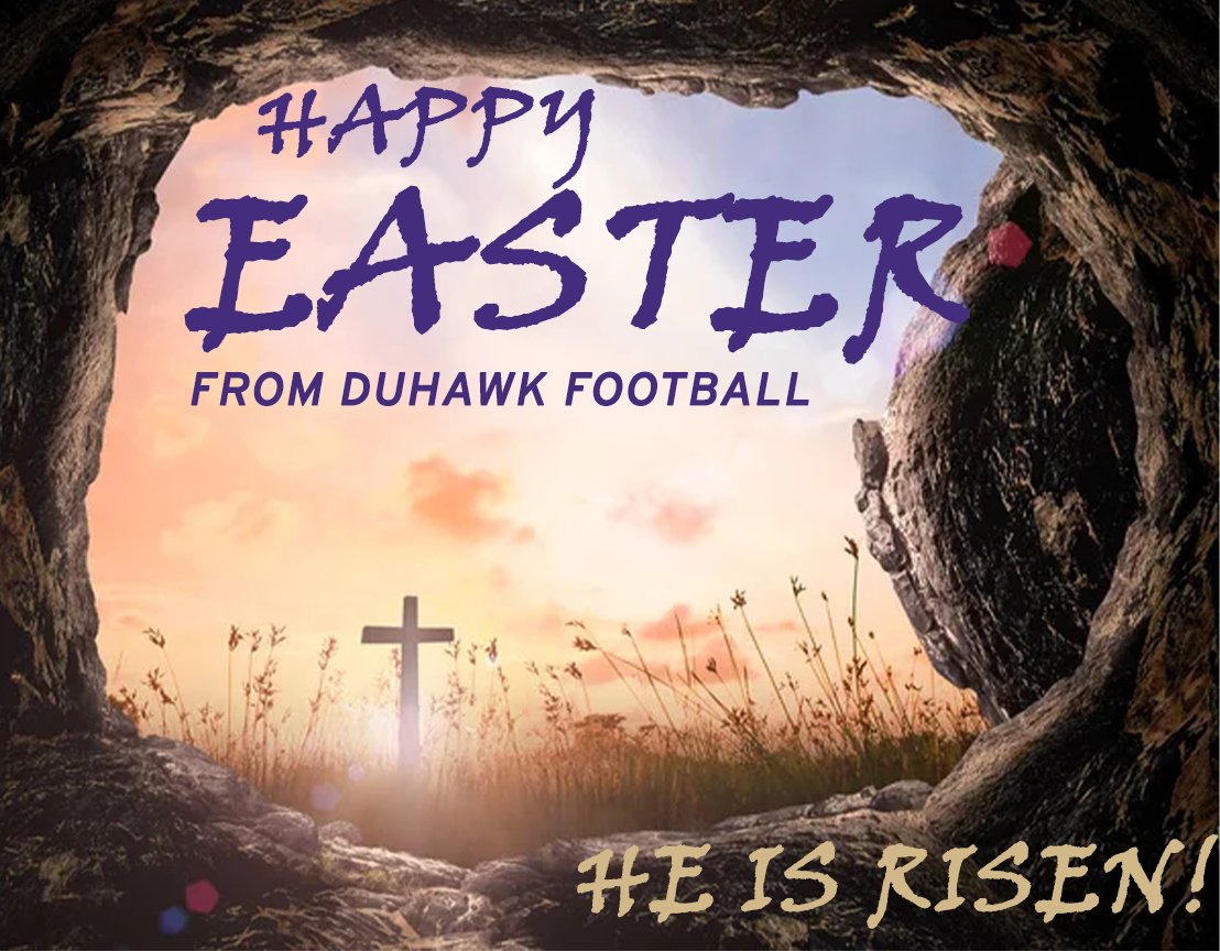 LorasCollegeFB's tweet photo. Happy Easter from the Duhawk Football Family!

He is Risen!

#FlyWithUs https://t.co/3yukXg4NhN