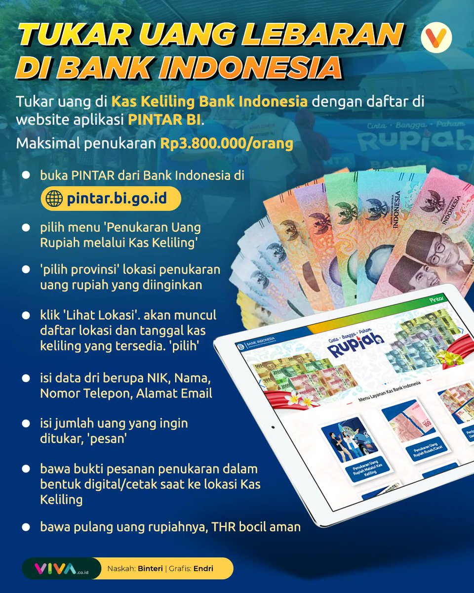 VIVAcoid's tweet photo. THR Cair, waktunya pecah nominal untuk bagi-bagi amplop ke sanak saudara jelang Ramadhan.
Bagi yang bingung tukar uang kemana, yuk coba cara ini
___
#vivacoid #design #infogafis #tukaruang #thr #berbagikebahagiaan https://t.co/4SHUj6RNG1