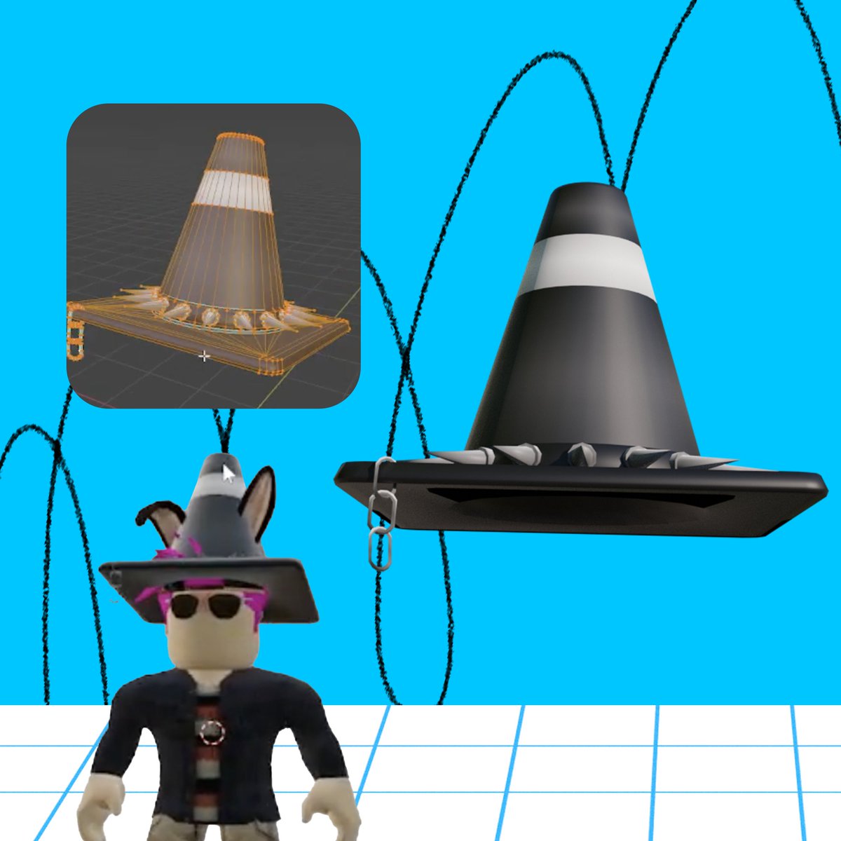 🌸 RNB 🐰 on Twitter "RT Roblox Some people look at a traffic cone hat