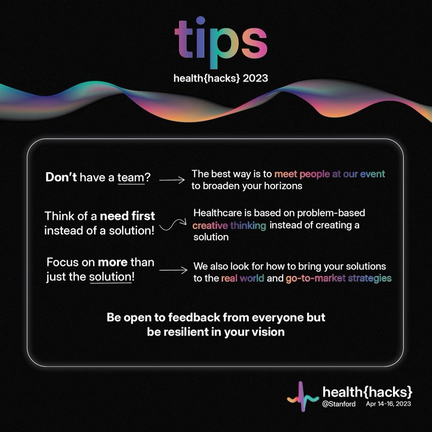 joinhealthhacks's tweet image. Don't have a team for the health{hacks} Innovation Challenge @Stanford!🔍 

No worries! You can form a team with like-minded individuals at the event who share your passion for transforming the healthcare industry. 🏥💡

 #healthhacks #innovationchallenge #teamformation