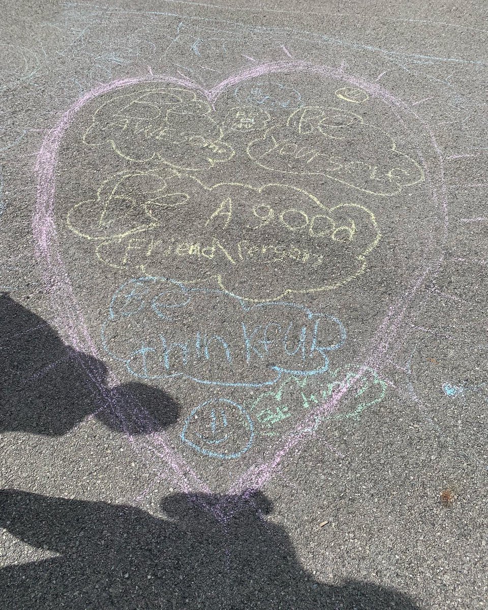 mrwilsondsbn's tweet photo. We went outside today with KF-2 to spread messages of kindness and our April school message of ‘Be The Change’ @clarksdalehdsb https://t.co/G4BaCBKxGG