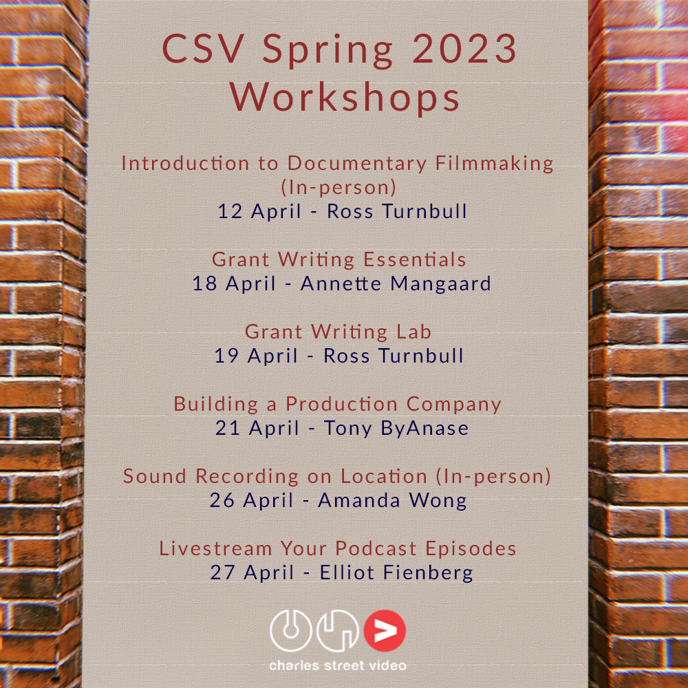 Charles Street Video (@csvtoronto) on Twitter photo The spring workshops batch is here!!! Sign up now through our website. charlesstreetvideo.com/workshop_event… The spring workshops batch is here!!! Sign up now through our website. charlesstreetvideo.com/workshop_event…