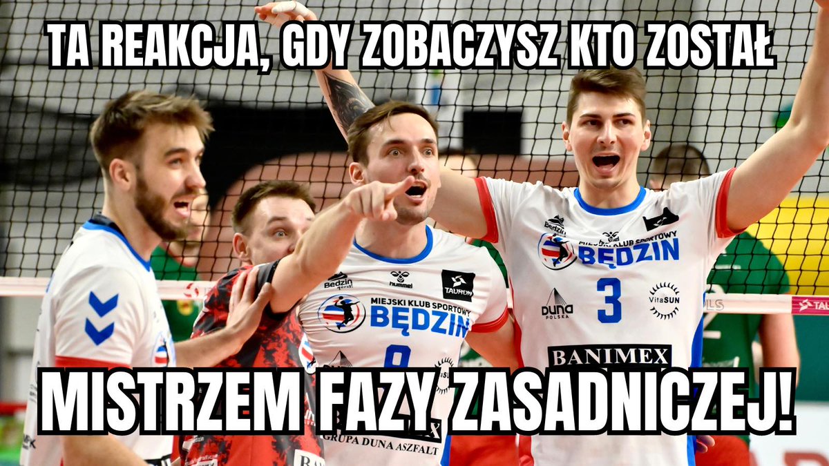 mksbedzinsa's tweet photo. 𝗠𝗜𝗦𝗧𝗥𝗭, 𝗠𝗜𝗦𝗧𝗥𝗭 𝗠𝗞𝗦 ‼️ 💙🤍❤️

Dzisiejsze zwycięstwo nad @kslechia_tm 3:0, przy porażce @KsNorwid z @GwardiaWro 1:3, zapewniło naszemu zespołowi mistrzostwo fazy zasadniczej. https://t.co/mNE7kXVYGc