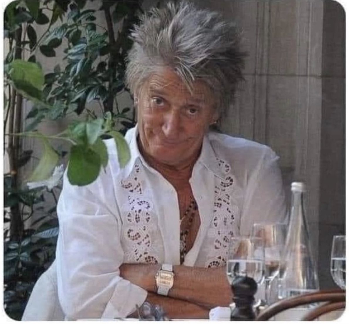 Is it just me or does Rod Stewart look like both Jenny and Lee from Gogglebox in this picture?