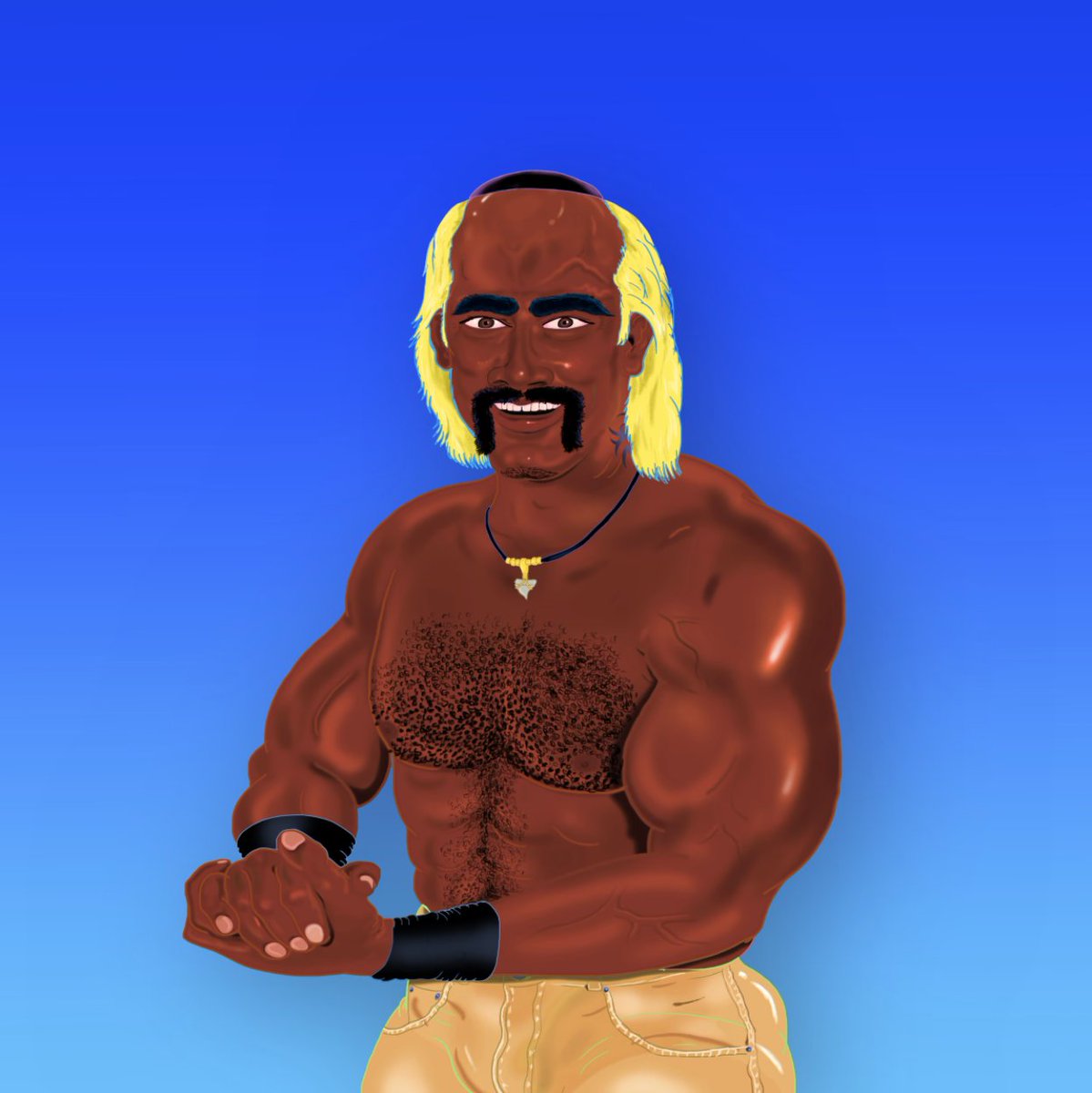 Oh yeah, and Happy Pesach to our Jewish Wrass Fam from this gargantuan grappler "The Big Gun" (WWR #949) He might give you a pass this week, but you can bet after Seder is cleared, he'll put your ass through the table! #CHAGSAMEACH!