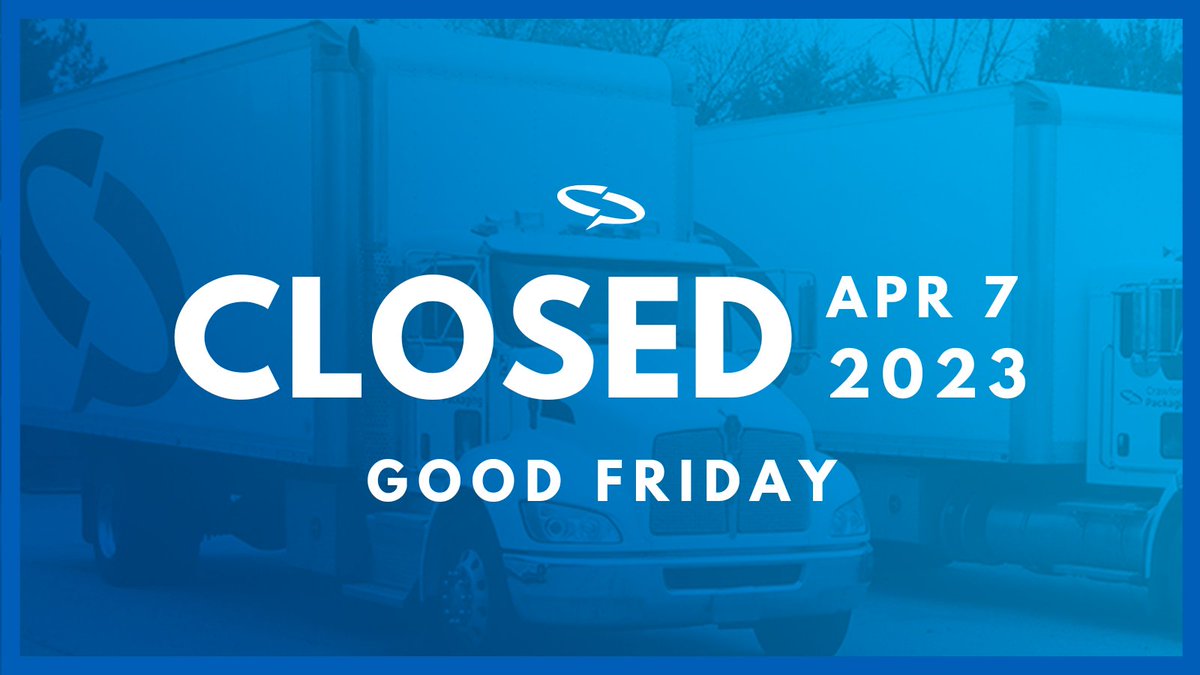 crawfordpkging's tweet photo. Please note all Crawford Packaging locations will be closed tomorrow, Friday, April 7th for Good Friday. We will reopen on Monday, April 10th at 8:30AM.

Click the link for when to expect your deliveries: https://t.co/LE4fivJDf7

#CrawfordPackaging #GoodFriday #DeliverySchedule https://t.co/1i1Hr1zaoL