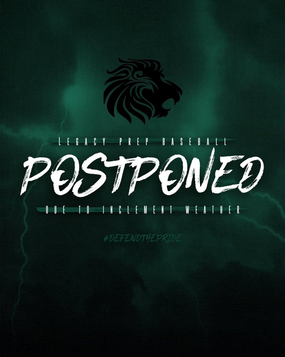 Coach_Oech's tweet photo. Tonight's Lions Baseball game against Cypress Christian has been postponed. The game will be reschedule for a later date. @LPCA_Athletics #defendthepride https://t.co/NceD78Hpln