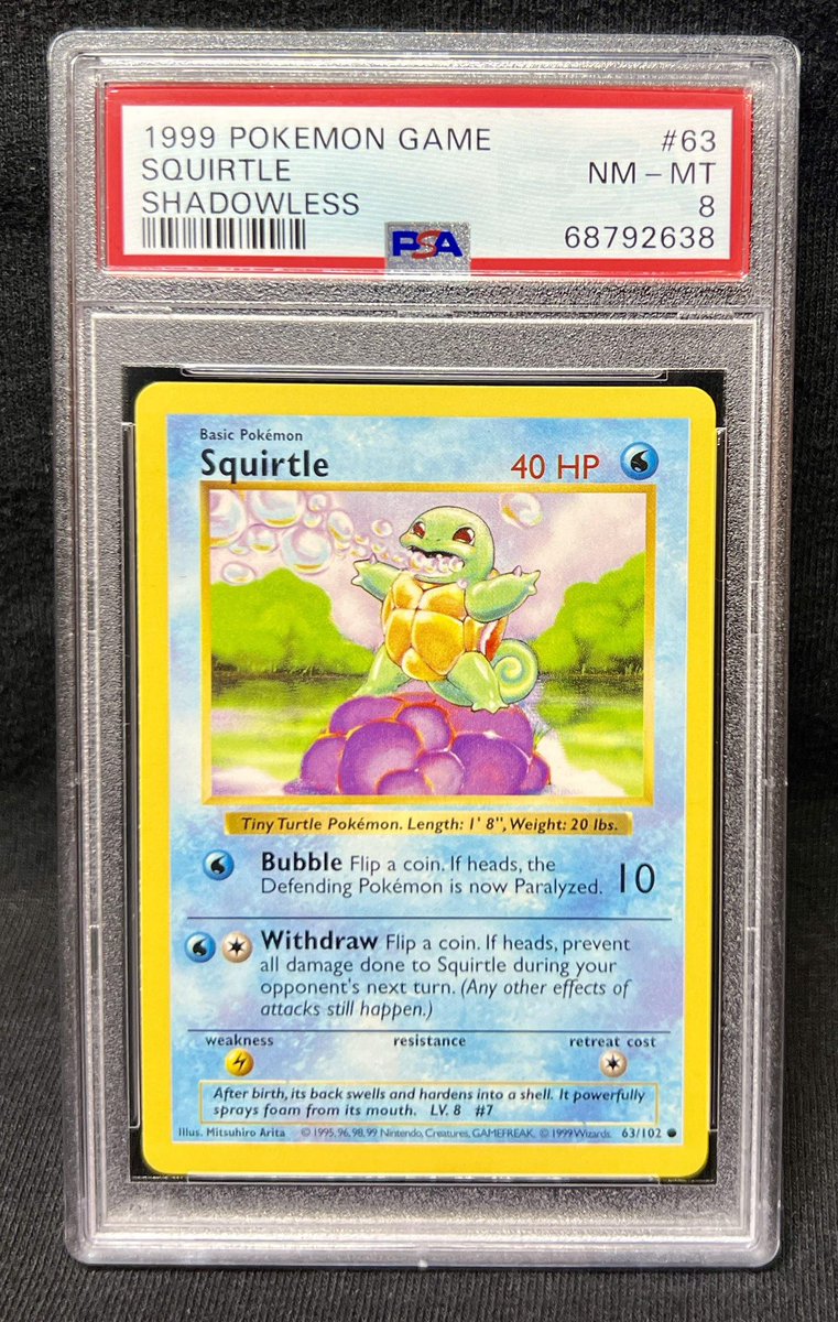 🎁 48 HOUR POKÉMON GIVEAWAY 🎁 

Just follow ⬆️ like ❤️ retweet ♻️ 

1999 Shadowless Squirtle winner chosen Saturday 4/8 and posted here 🗓️ 

#pokemon #Giveaway #Pokemontcg