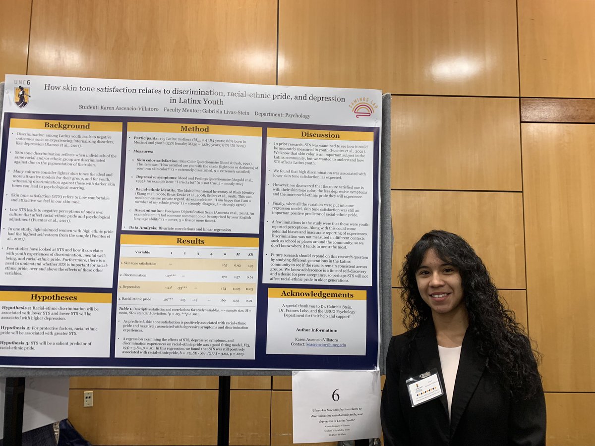 Congratulations to <a href="/caminoslab/">CAMINOS Lab</a> undergrads Tiffany Tan and Karen Ascencio-Villatoro for their great poster presentations @uncg undergrad research expo! Great Jo !!