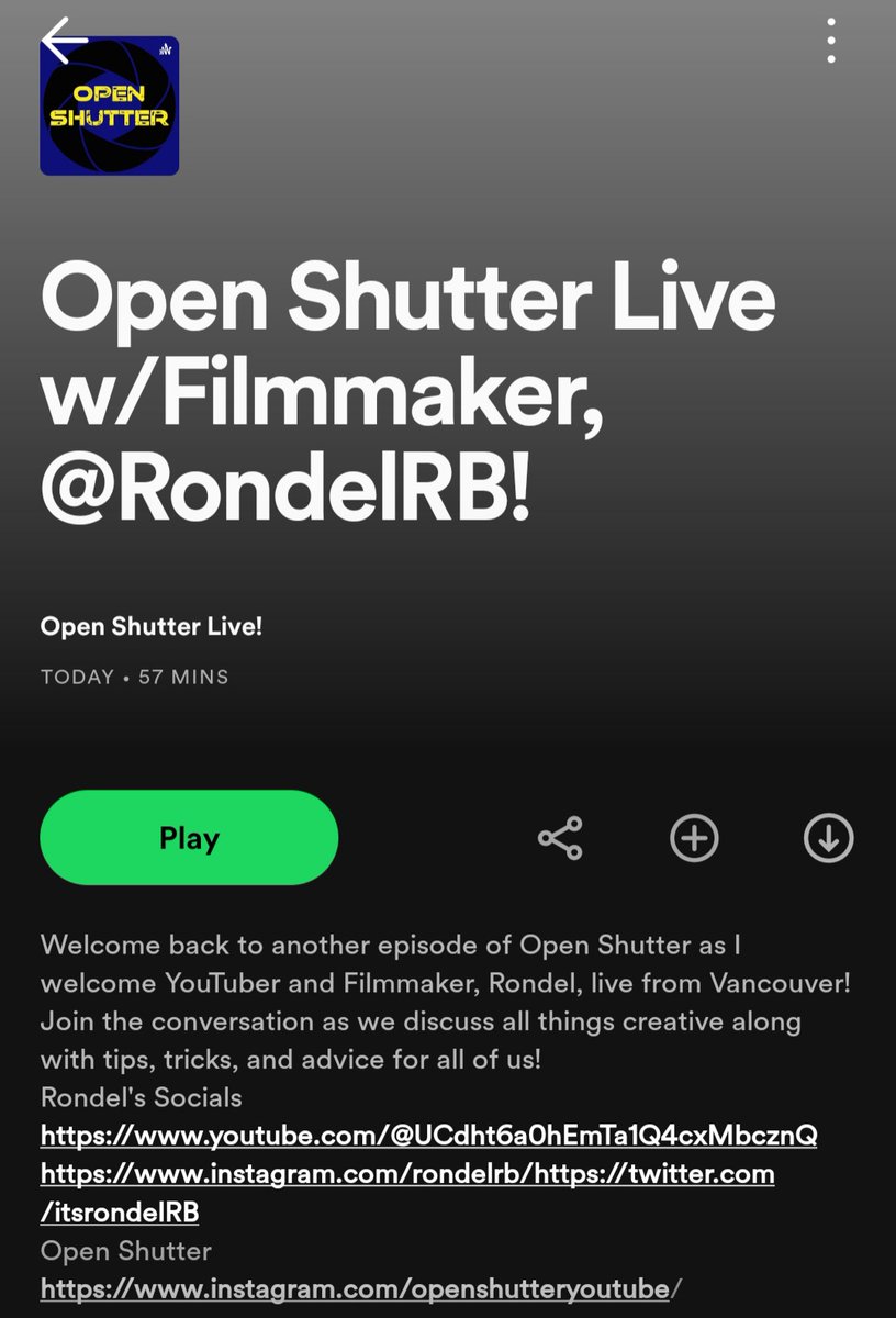 PaulGuch's tweet photo. Shoutout to @itsrondelRB for coming on Open Shutter last night and chatting all things creative!
https://t.co/FAbf4YA5na
#nosmallcreator
#podcast
#creatorpodcast https://t.co/oVJggYDsRr