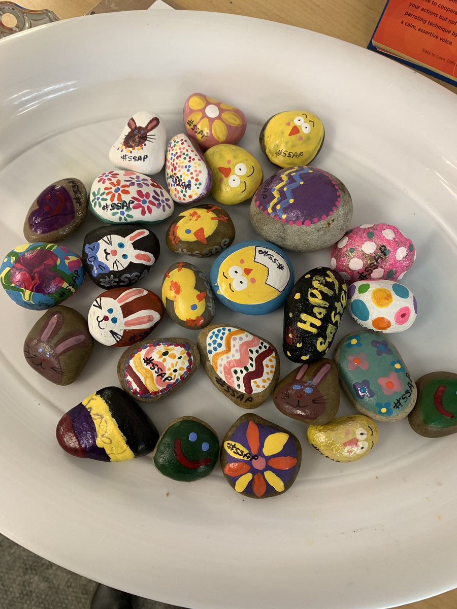 Strandherd_SAP's tweet photo. Our Annual Easter Rock Hunt is ready! Painted ‘eggs’ have been hidden around the front abs side of @MPaulBaxterOCSB. If you find one, take it home and post a picture #SSAP Happy Easter! https://t.co/kMmyAaa91m