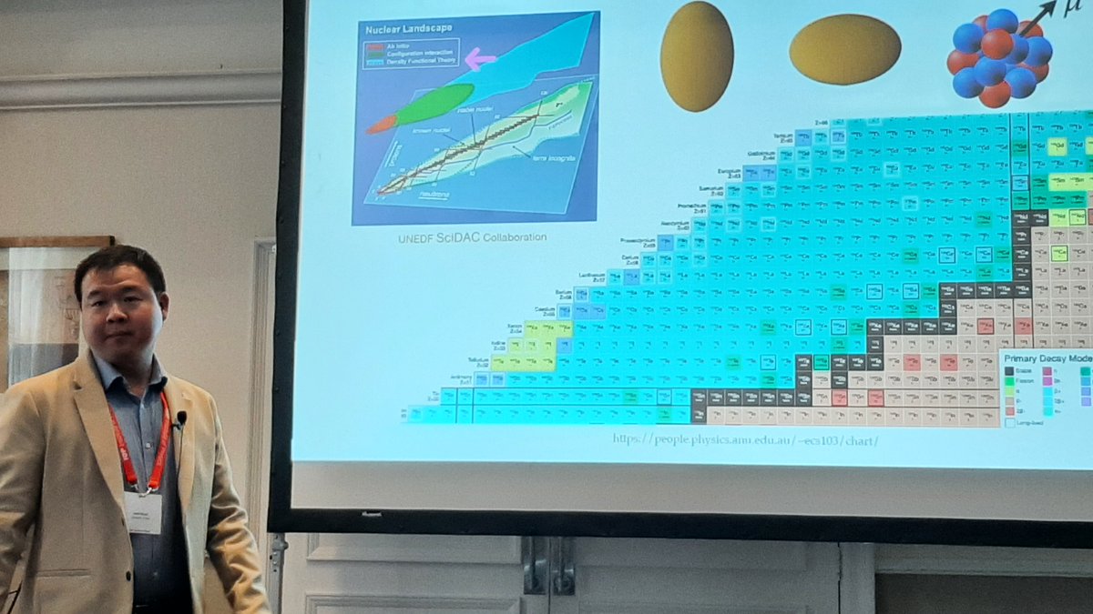 Herlik Wibowo concludes the 3rd-day morning session of the IOP 2023 Nuclear Physics Conference iop.eventsair.com/np2023/program… speaking on “Nuclear-DFT electromagnetic moments in heavy deformed open-shell odd nuclei”