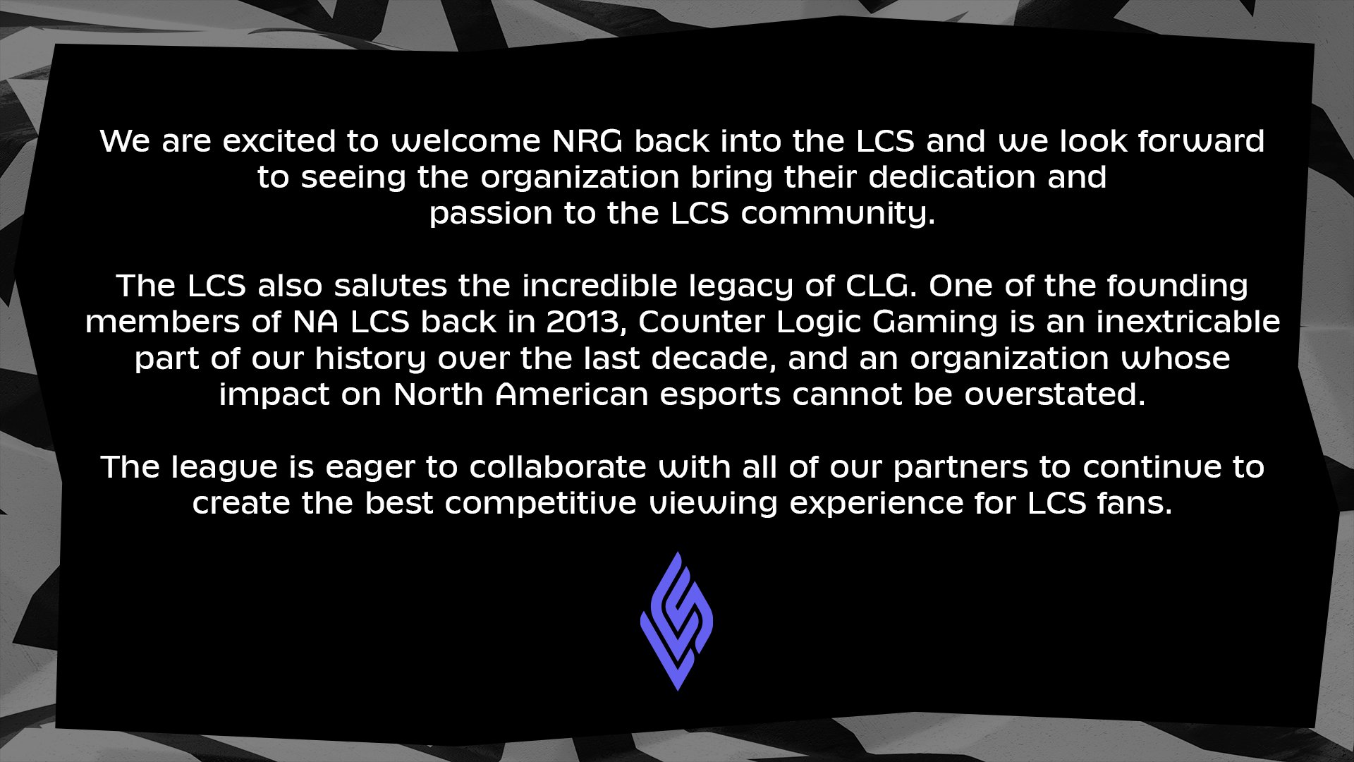 [外絮] CLG解散，NRG 將回歸 LCS