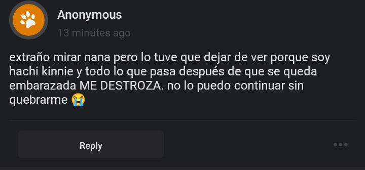 ccnanitas's tweet photo. me pasa lo mismo anon, me pone un poco (MUY) triste pq empatizo mucho con ella, literal es uno de mis biggest kinnies.
me he visto Nana como 3 veces y todas las veces me sentí horrible x ella.  - 🎸 https://t.co/exHnxrROdz