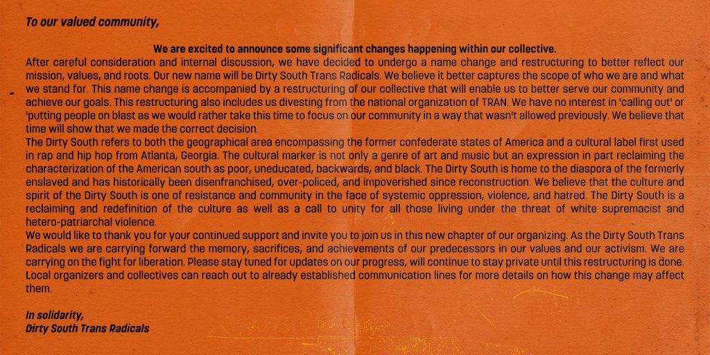 Dirty South Trans Radicals tweet media