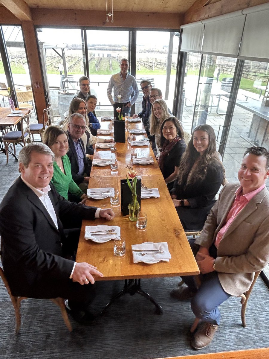 Great day with ⁦⁦<a href="/mary_ng/">Mary Ng</a>⁩  and ⁦<a href="/VBadawey/">Vance Badawey</a>⁩ ⁦<a href="/Chris_Bittle/">Chris Bittle</a>⁩ ⁦<a href="/HuebelGrapes/">Huebel Grapes Estates</a>⁩ ⁦<a href="/grapegrowersont/">Grape Growers of Ontario</a>⁩ ⁦<a href="/RavineVineyard/">Ravine Vineyard</a>⁩  - truly “Rooted in Ontario”