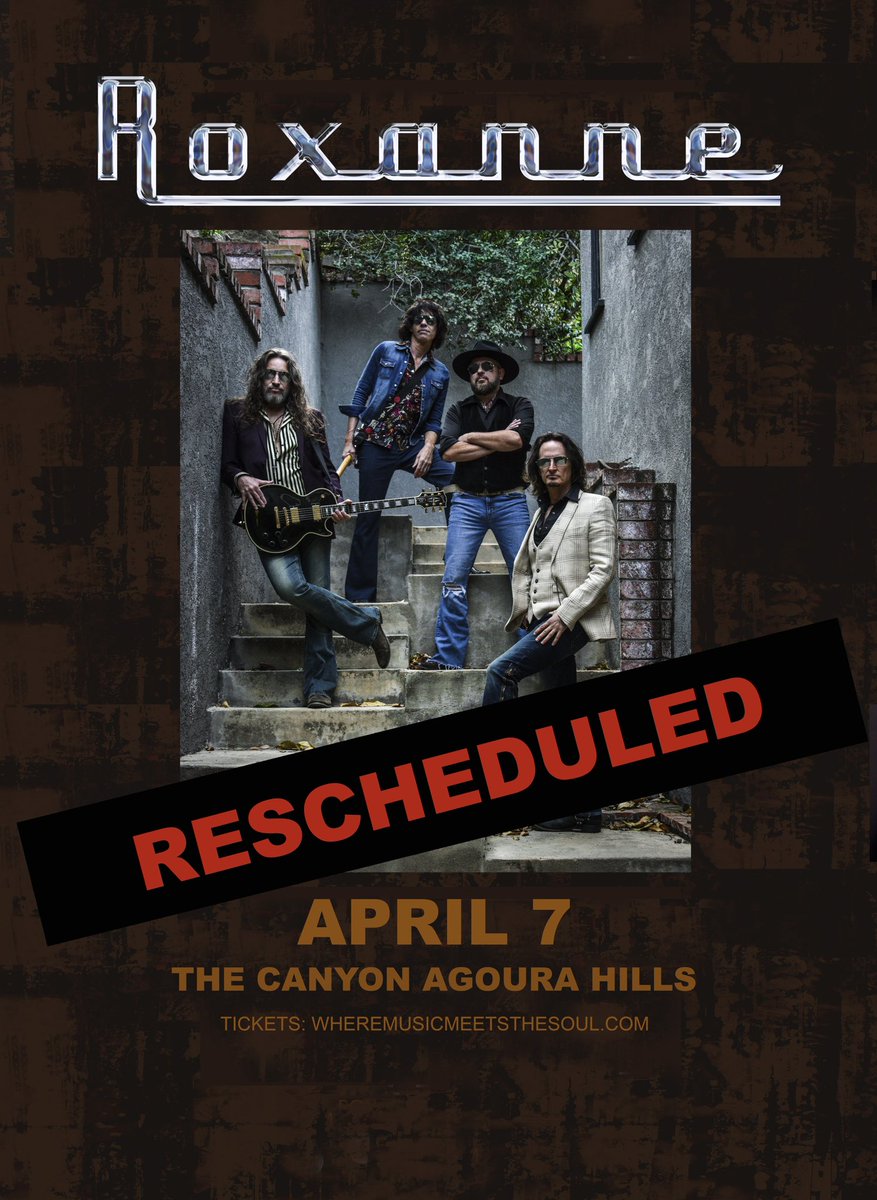 “We regret to inform Roxanne will not be performing tomorrow night at <a href="/canyonagoura/">The Canyon Agoura Hills</a> due to illness.  A rescheduled date will be announced soon. Sorry for any inconvenience.
