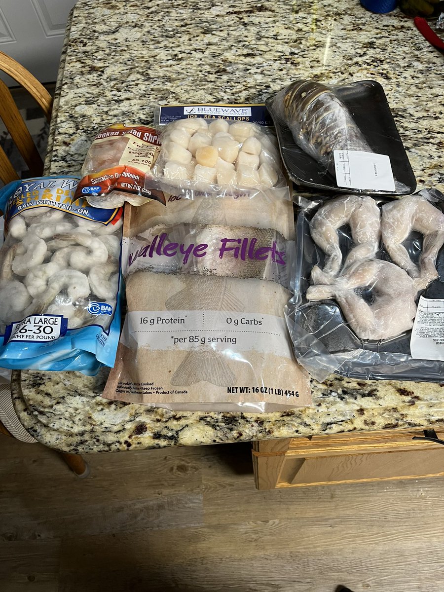 $100 seafood pack is a good way to end the meat raffle.