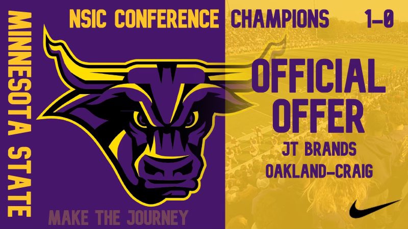 After a great conversation with <a href="/CoachHevel50/">Graham Hevel</a> , I’m blessed to receive my first offer to play football for <a href="/MinnStFootball/">Minnesota State Football</a>! <a href="/OC_Knights/">O-C Knights</a> <a href="/andersoj66/">Joe Anderson</a> #AGTG
